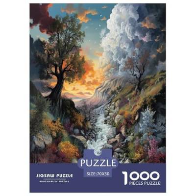 Landschaftsmalerie Puzzles 1000 Teile Schwer Puzzle Spielzeug Lernspiel Impossible Herausforderungsspielzeug Für Erwachsene Und Kinder Ab 14 Jahren 70x50cm/1000pcs von ChengzeTCo